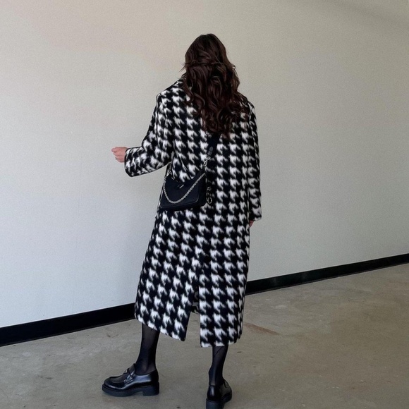 Allsaints Eda Coat Houndstooth Size: XS | US2, UK6 - Picture 1 of 6